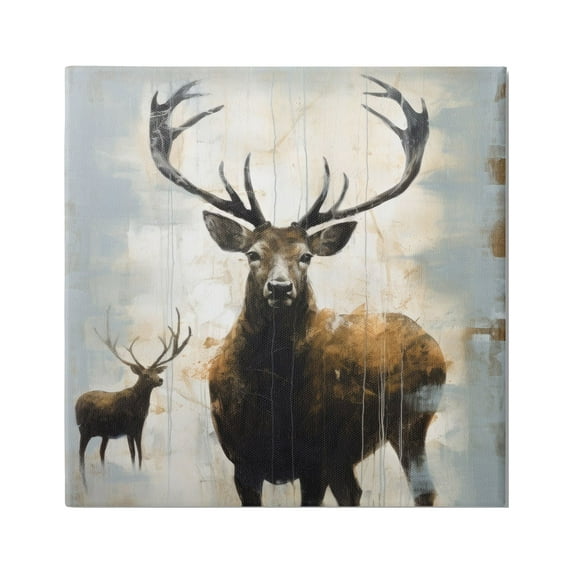Stupell Industries Spirit of the Wild Deer Animals & Insects Painting Gallery Wrapped Canvas Art Print Wall Art, 30 x 30
