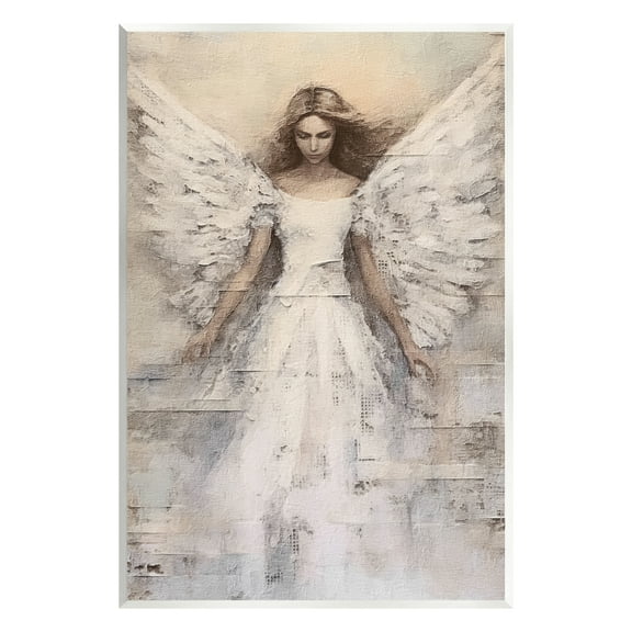 Stupell Industries Spiritual Abstract Angel Abstract Painting Unframed Art Print Wall Art, 13 x 19