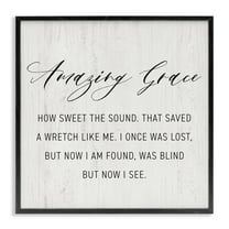 Stupell Industries Spiritual Amazing Grace Religious Painting Black Framed Art Print Wall Art, 12 x 12