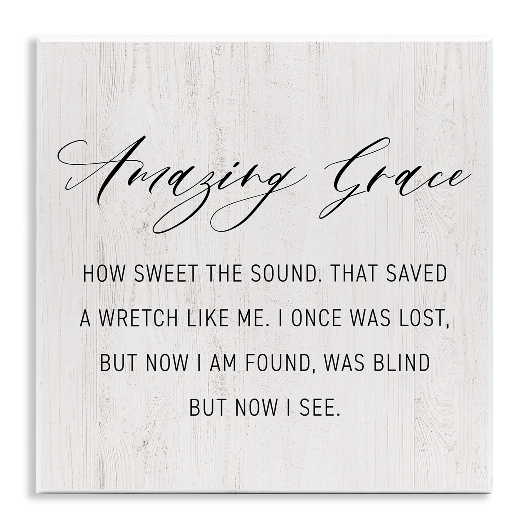Stupell Industries Spiritual Amazing Grace Religious Painting Unframed Art Print Wall Art, 12 x 12