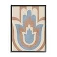 thumbnail image 1 of Spiritual Boho Hamsa Symbol Neutral Tone Stripes Pattern Religious Graphic Art Framed Art Print Wall Art, 1 of 5