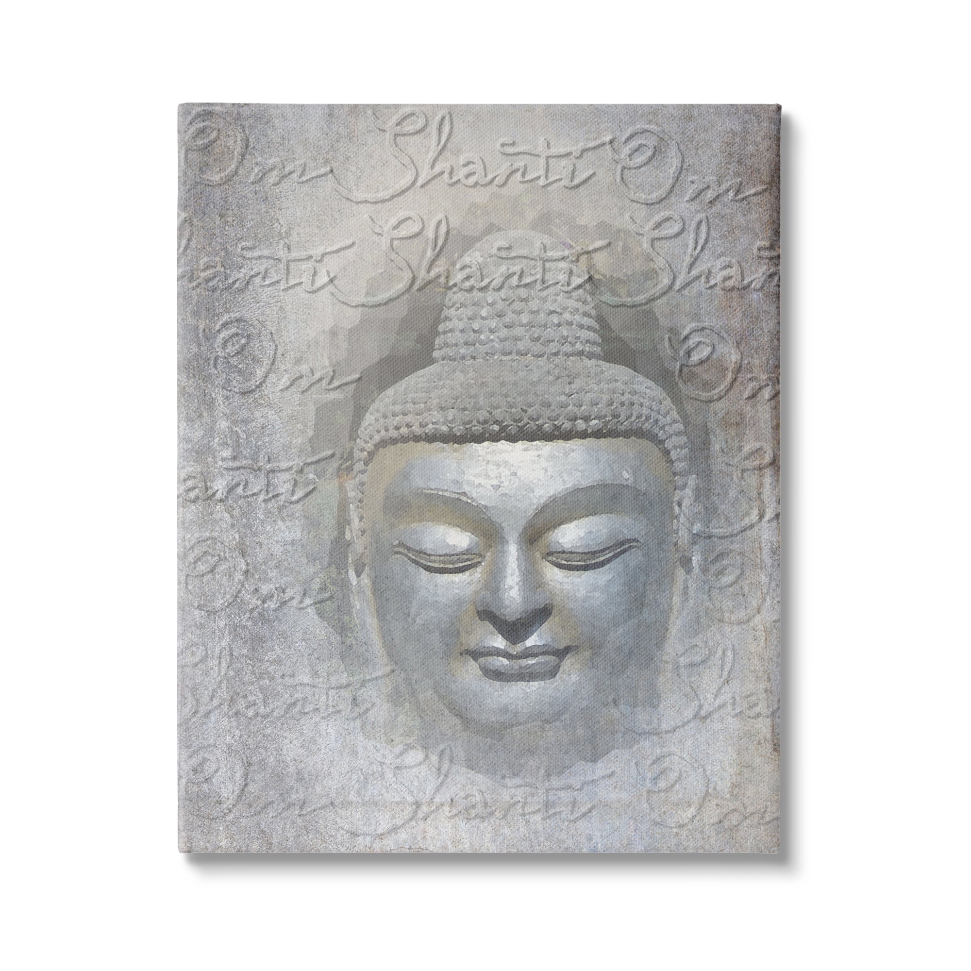 Stupell Industries Spiritual Buddha Face Abstract Painting Gallery Wrapped Canvas Art Print Wall Art, 30 x 40