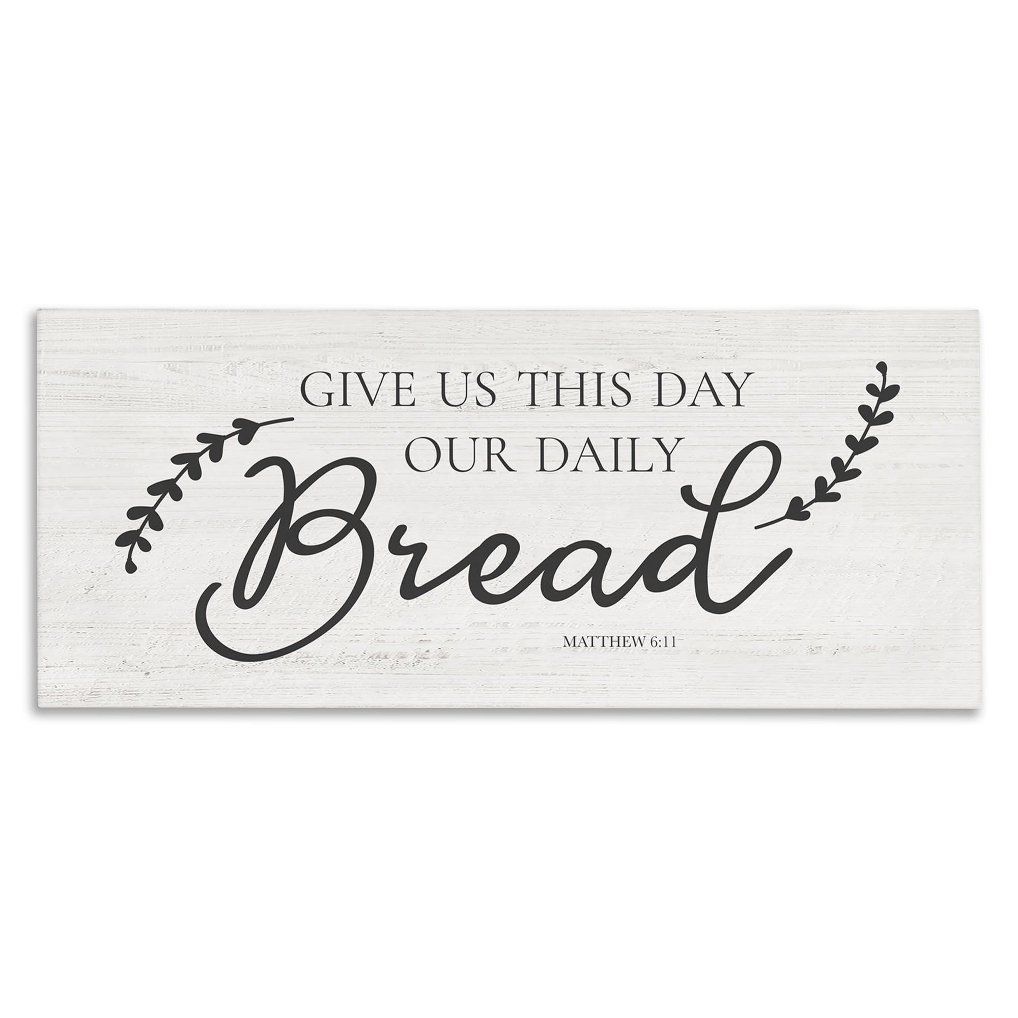 Stupell Industries Spiritual Daily Bread Proverb Religious & Spiritual Painting Wrapped Canvas Art Print Wall Art, 40 x 17