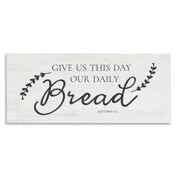 Stupell Industries Spiritual Daily Bread Proverb Religious & Spiritual Painting Wrapped Canvas Art Print Wall Art, 48 x 20