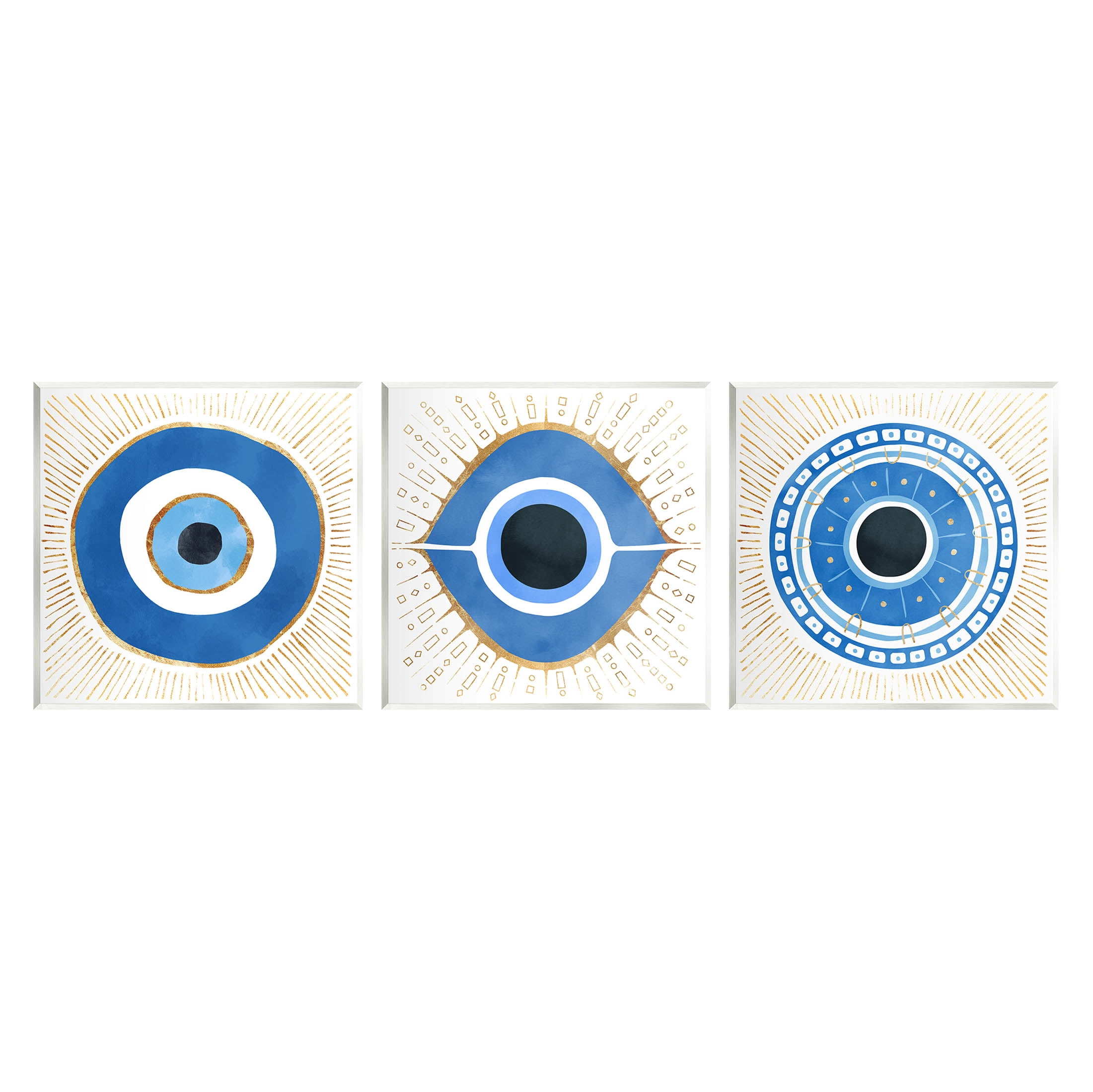 Stupell Industries Spiritual Evil Eye Mati Symbol Graphic Art Unframed Art Print Wall Art, Set of 3, Design by Ziwei Li