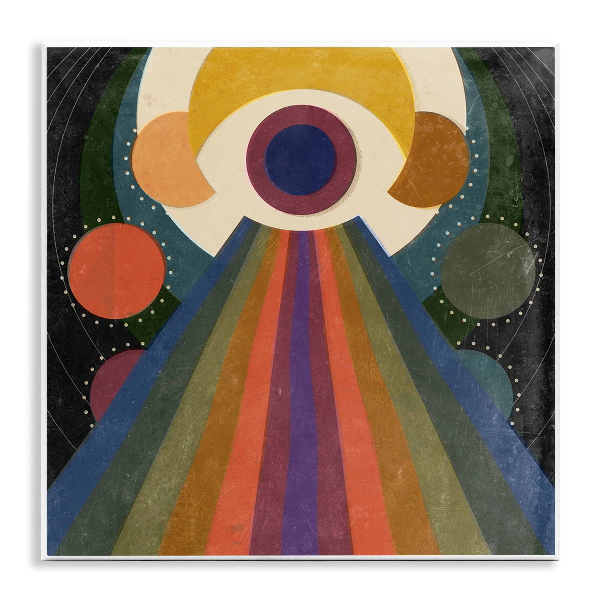 Stupell Industries Spiritual Eye with Rays Abstract Painting Unframed Art Print Wall Art, 12 x 12