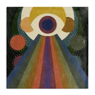 Stupell Industries Spiritual Eye with Rays Abstract Painting Wrapped Canvas Art Print Wall Art, 17 x 17