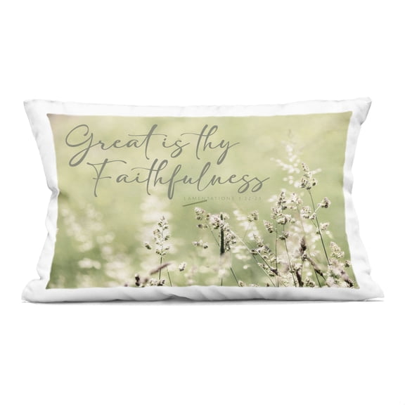 Stupell Industries Spiritual Faithfulness with Florals Design by ERIN MARIE Throw Pillow