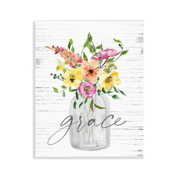 Stupell Industries Spiritual Grace Bouquet Religious Painting Unframed Art Print Wall Art, 11 x 14