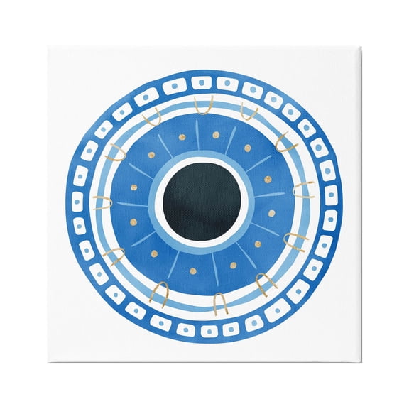 Stupell Industries Spiritual Mati Evil Eye Blocked Pattern Graphic Art Gallery Wrapped Canvas Print Wall Art, Design by Ziwei Li