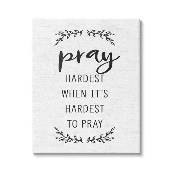 Stupell Industries Spiritual Prayer Uplifting Religious Quote Rustic Botanicals Graphic Art Gallery Wrapped Canvas Print Wall Art, Design by Lettered and Lined