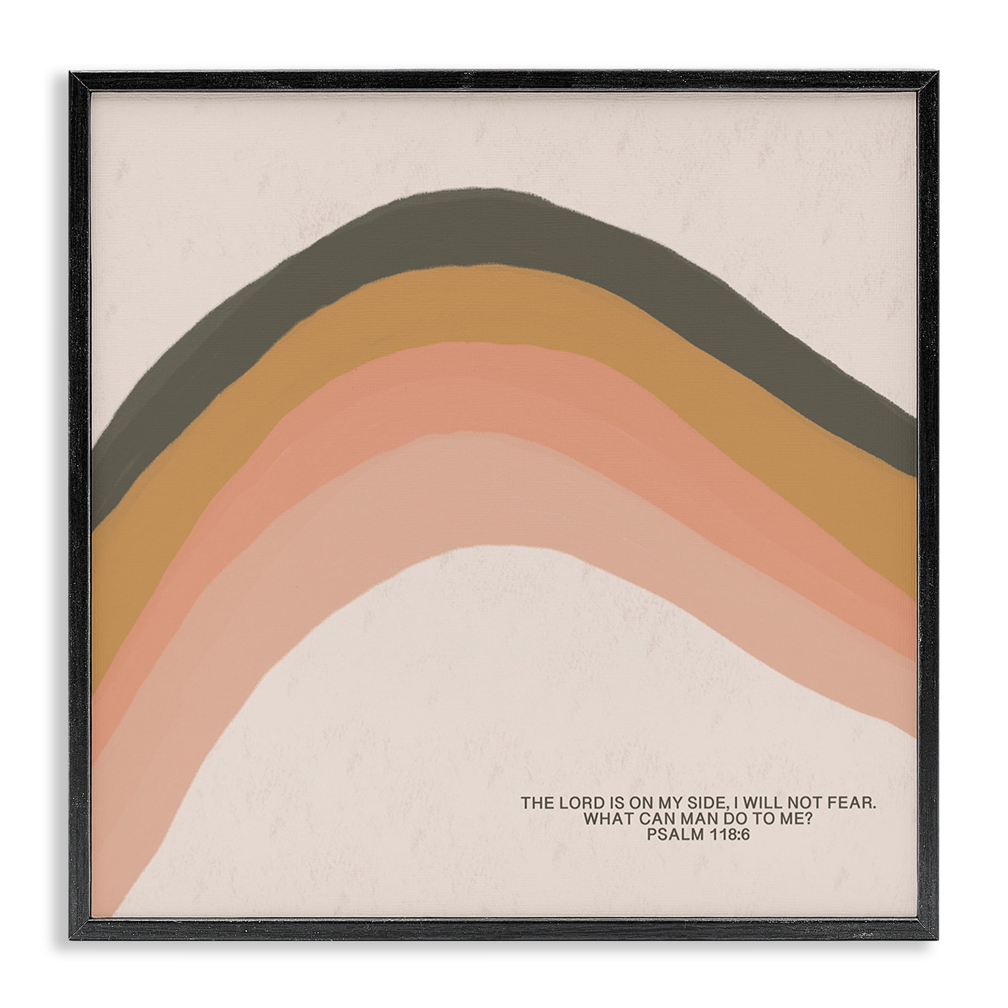 Stupell Industries Spiritual Psalm & Rainbow Religious Painting Black Framed Art Print Wall Art, 12 x 12