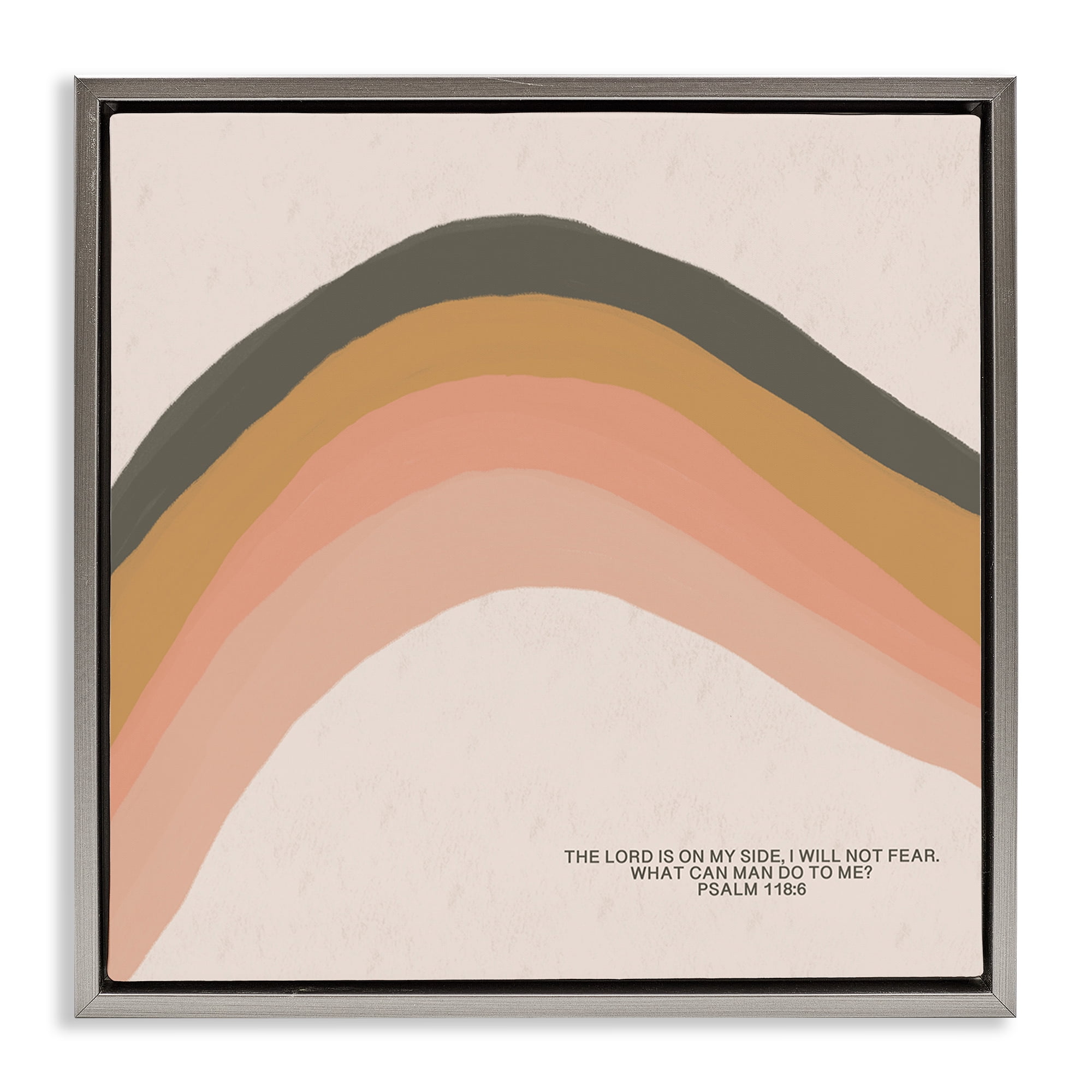 Stupell Industries Spiritual Psalm & Rainbow Religious Painting Gray Floater Framed Canvas Art Print Wall Art, 25 x 25