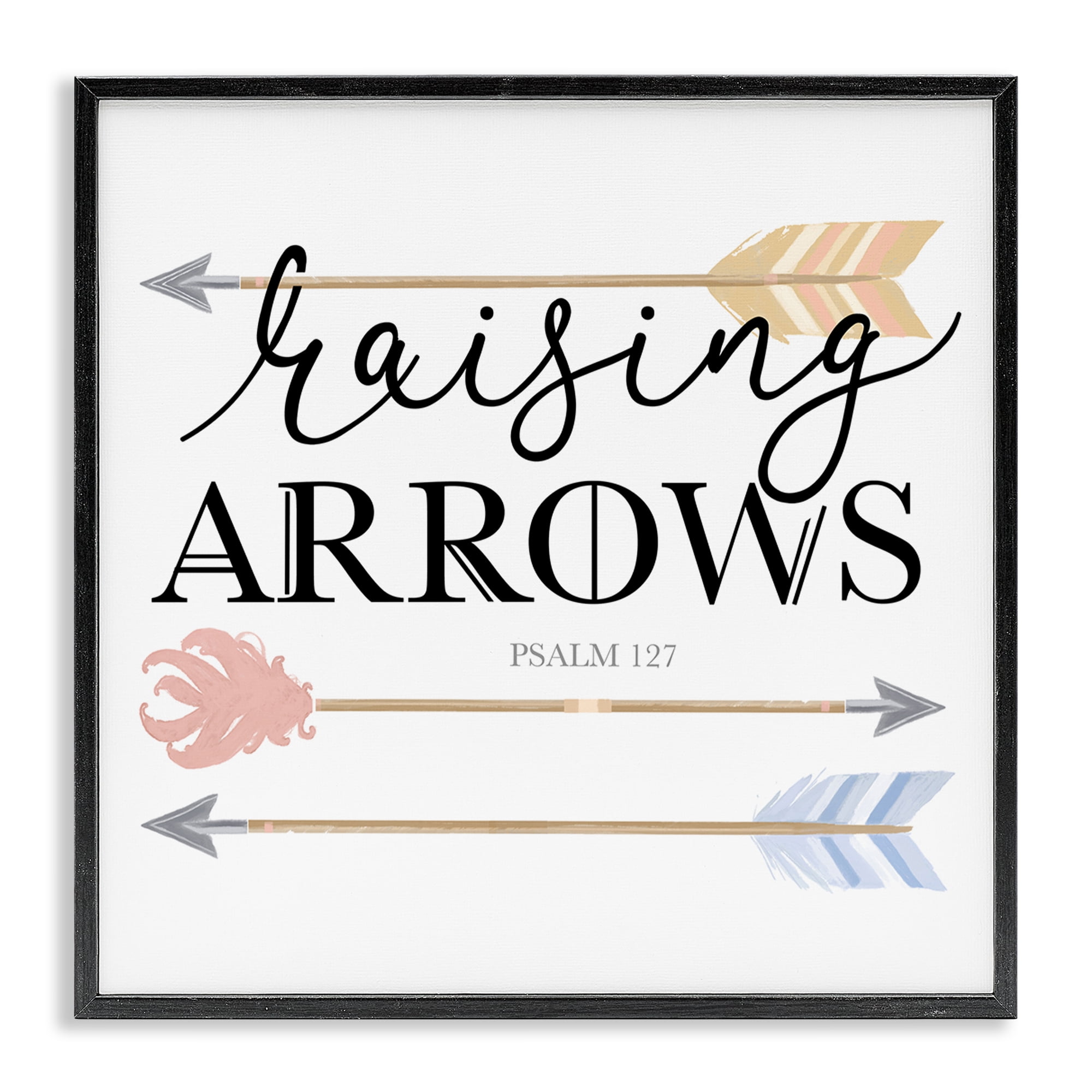 Stupell Industries Spiritual Raising Arrows Religious & Spiritual Painting Black Framed Art Print Wall Art, 24 x 24