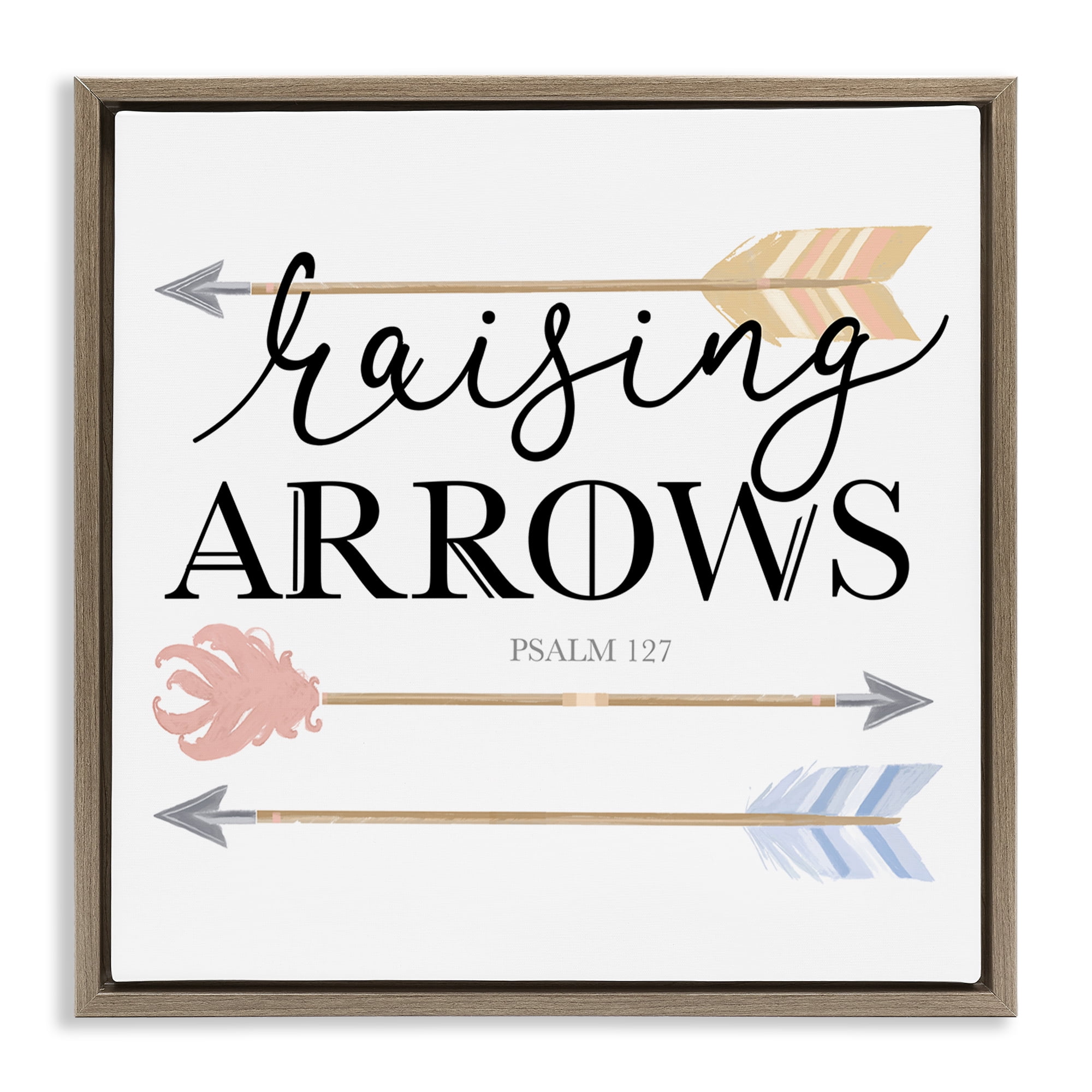 Stupell Industries Spiritual Raising Arrows Religious & Spiritual Painting Brown Floater Framed Canvas Art Print Wall Art, 25 x 25