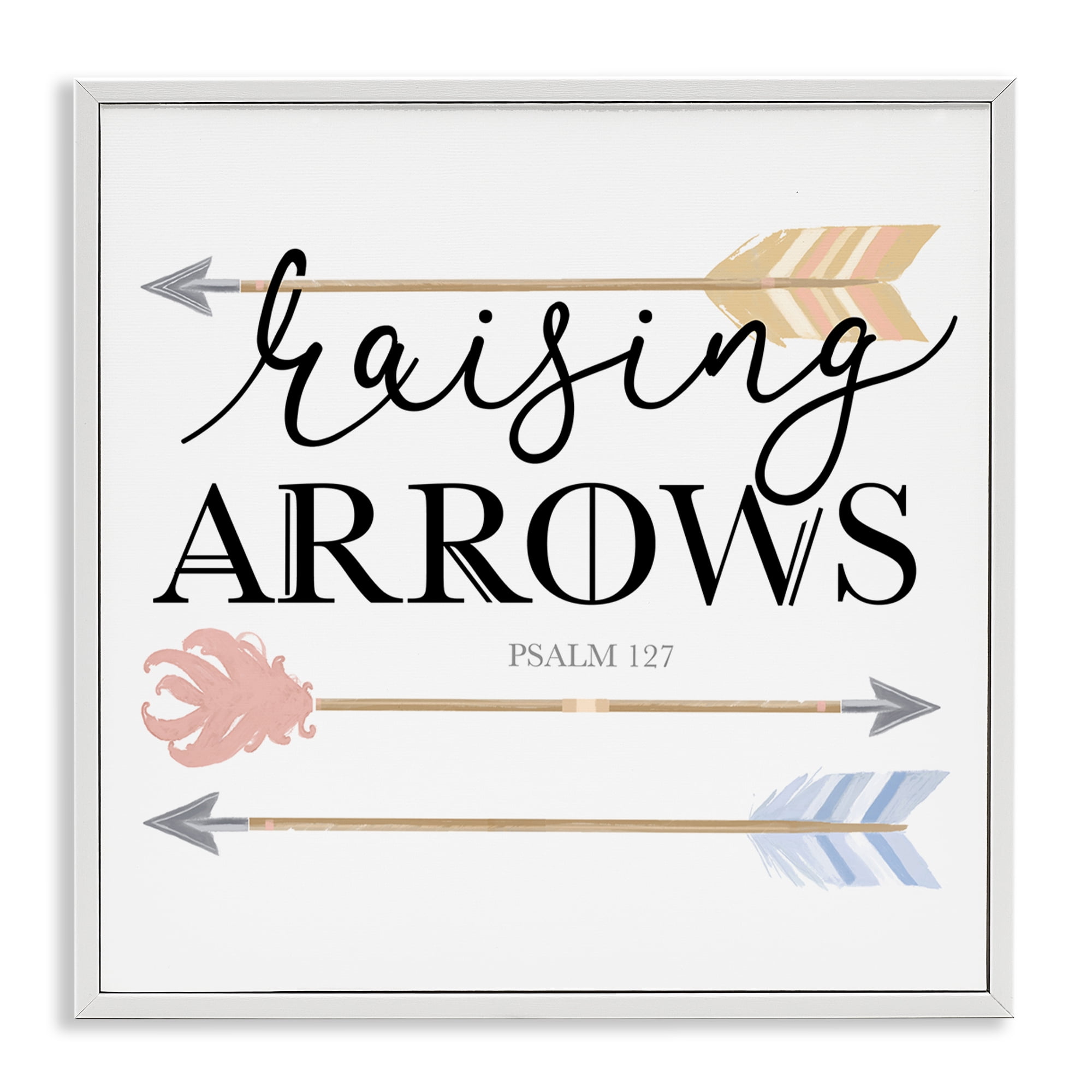 Stupell Industries Spiritual Raising Arrows Religious & Spiritual Painting White Framed Art Print Wall Art, 24 x 24