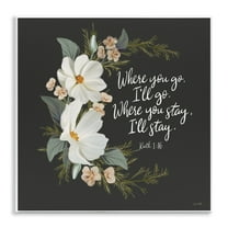 Stupell Industries Spiritual Scripture with Florals Plants & Flowers Painting Unframed Art Print Wall Art, 12 x 12