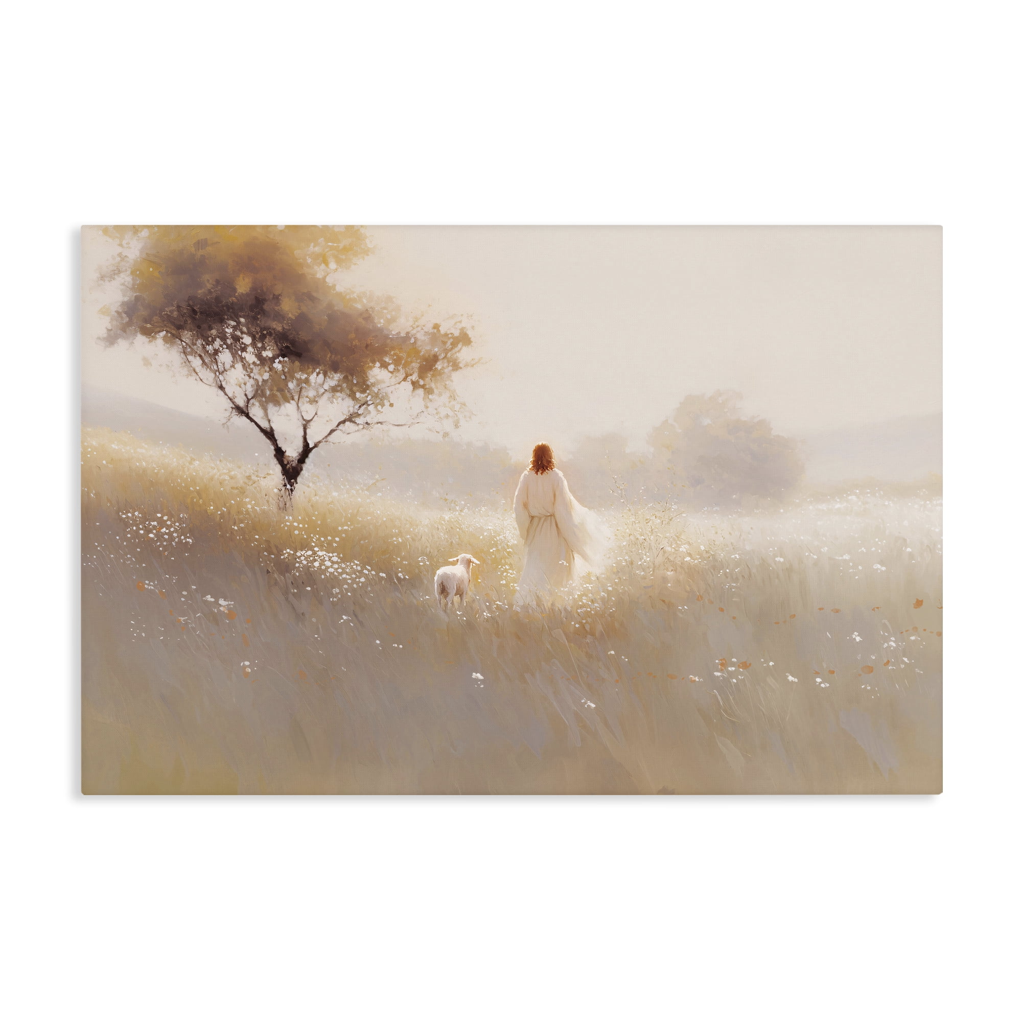Stupell Industries Spiritual Shepherd & Lamb Canvas Wall Art, design by Jacky Ngan