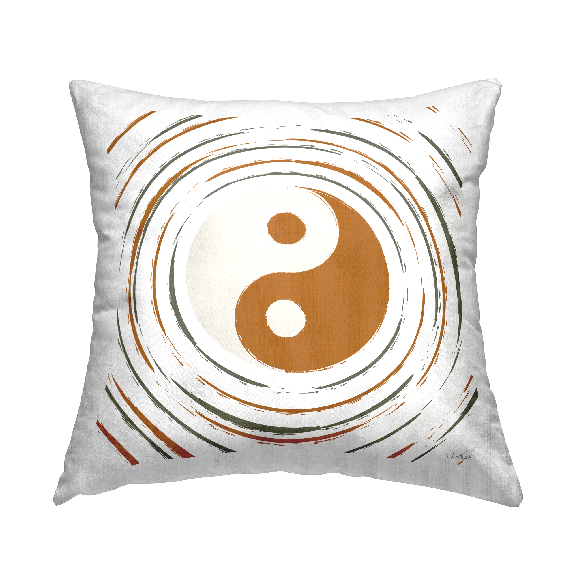Stupell Industries Spiritual Yin Yang Symbol Shape Design by Martina Pavlova Throw Pillow