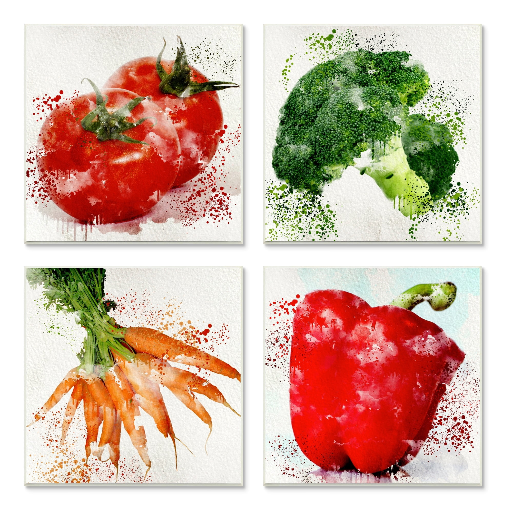 Stupell Industries Splash Color Farm Vegetables Red Green Orange Wall Plaque by Kim Allen