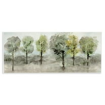 Stupell Industries Splashed Watercolor Trees Landscape & Nature Painting Unframed Art Print Wall Art, 17 x 7