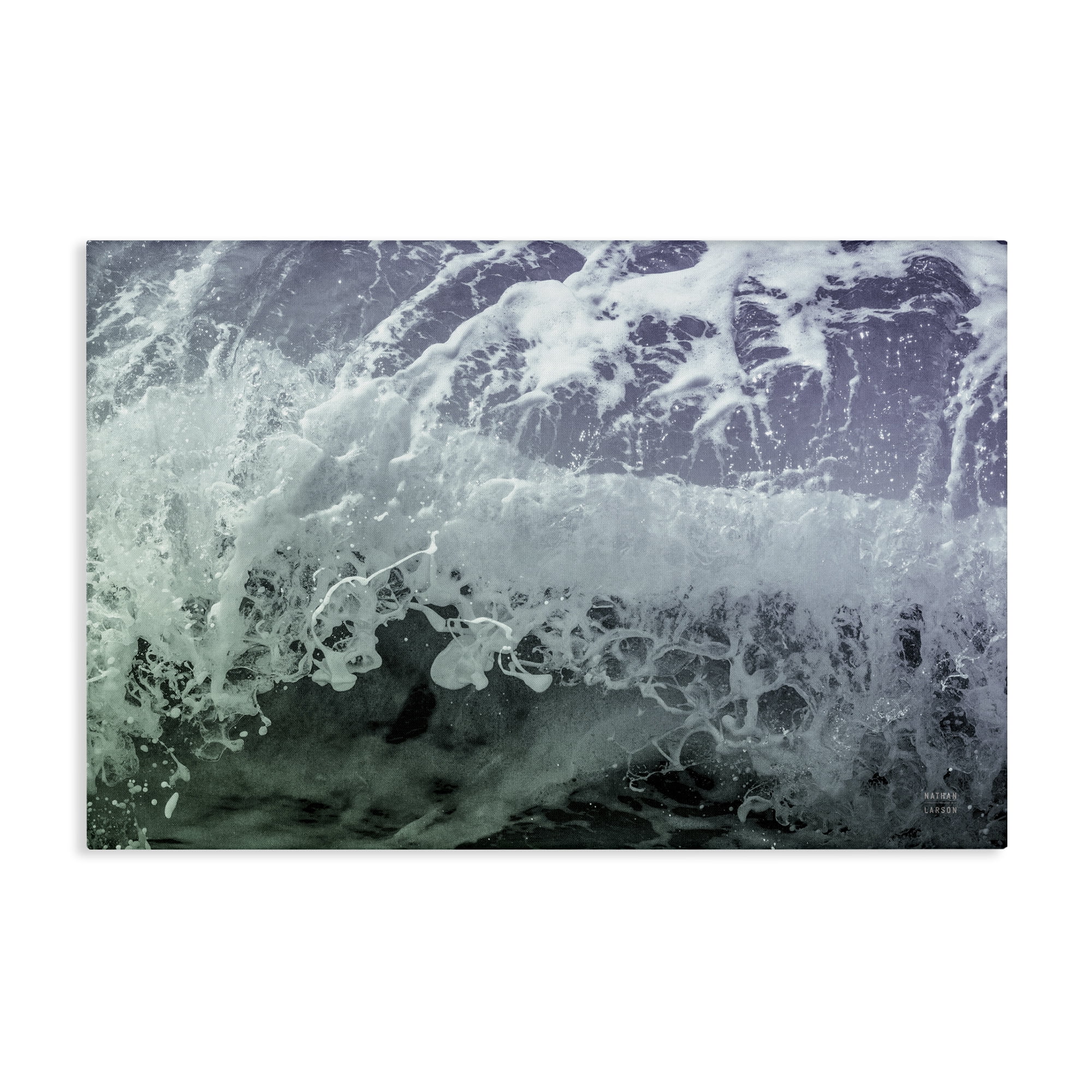 Stupell Industries Splashing Blue Waves Landscape Photography Gallery Wrapped Canvas Art Print Wall Art, 45 x 30