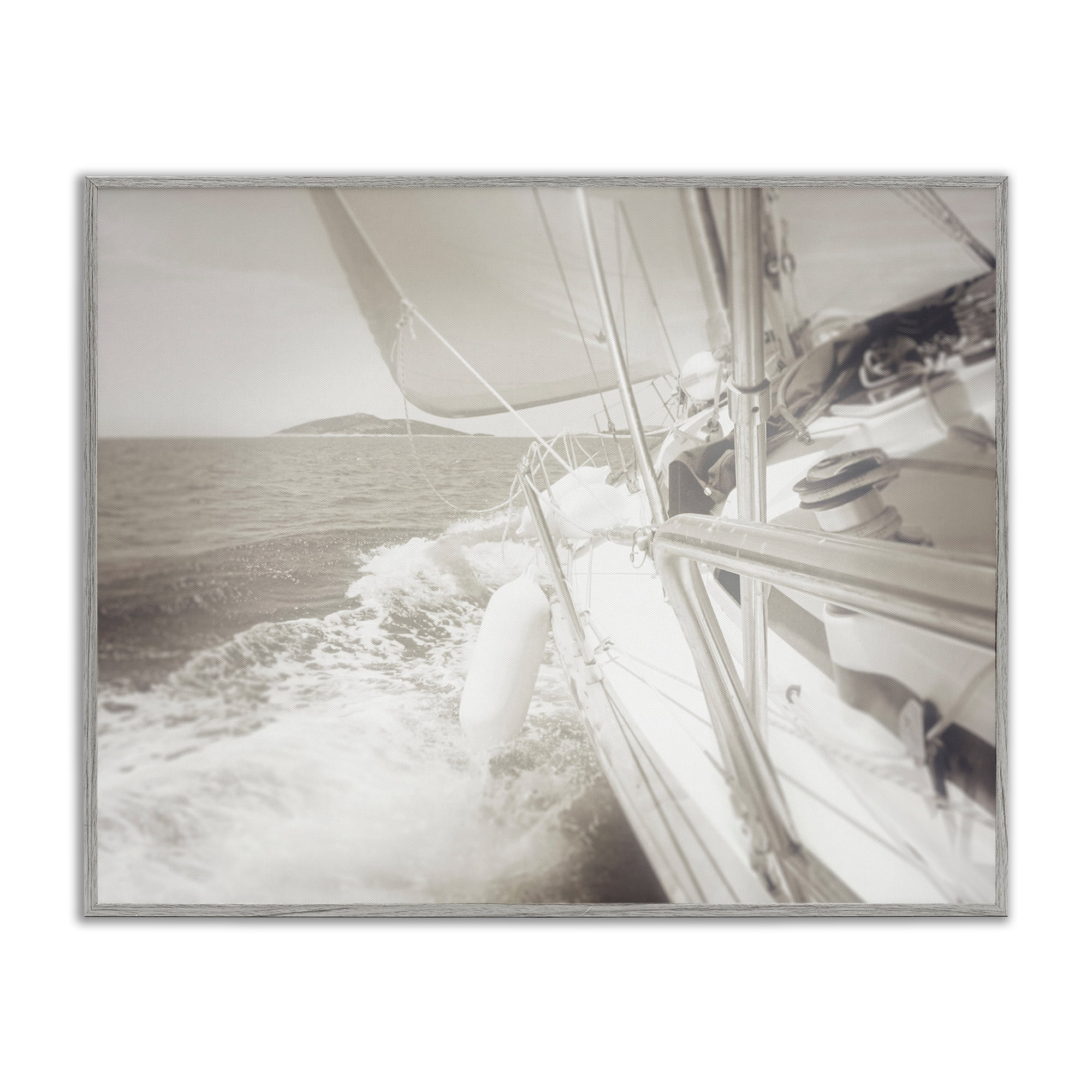 Stupell Industries Splashing Boat Bow Transportation Photography Gray Framed Art Print Wall Art, 14 x 11