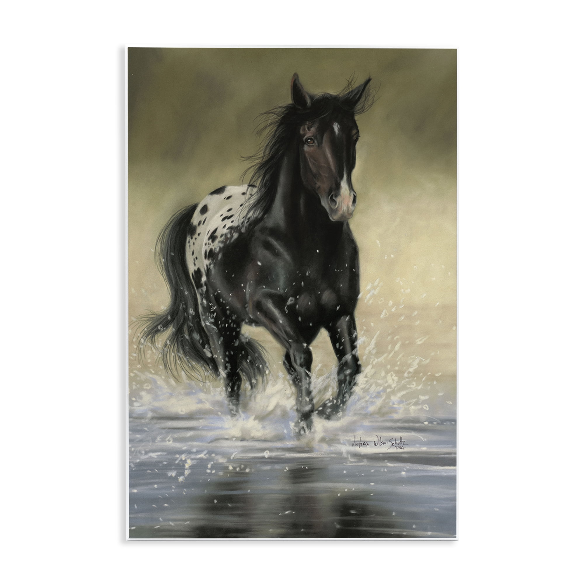 Stupell Industries Splashing Galloping Horse Animals & Insects Painting Unframed Art Print Wall Art, 10 x 15