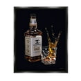 thumbnail image 1 of Stupell Industries Splashing Liqueur Glam Whiskey Bottle Graphic Art Jet Black Floating Framed Canvas Print Wall Art, Design by Ziwei Li, 1 of 8