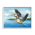 thumbnail image 1 of Stupell Industries Splashing Pelicans Flying Animals & Insects Painting White Framed Art Print Wall Art, 30 x 24, 1 of 9