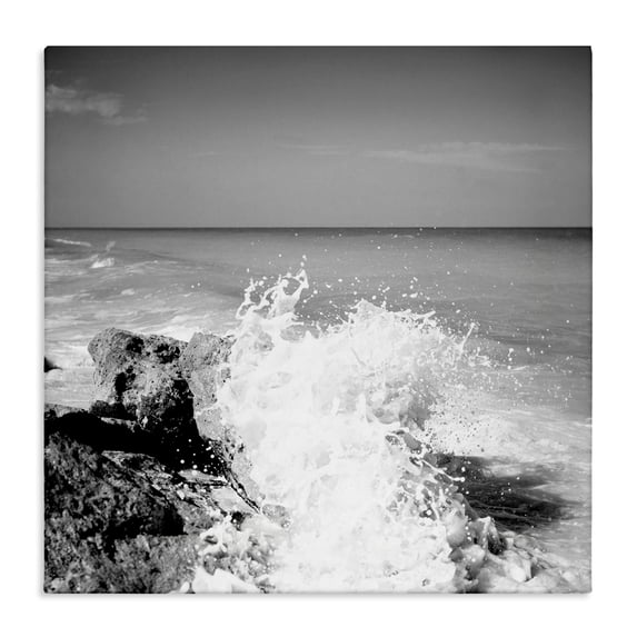 Stupell Industries Coastal Splashing Rough Waters Canvas Art, 17 x 17, by Susan Bryant