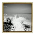 thumbnail image 1 of Stupell Industries Splashing Rough Waters Coastal Photography Gold Floater Framed Canvas Art Print Wall Art, 25 x 25, 1 of 10