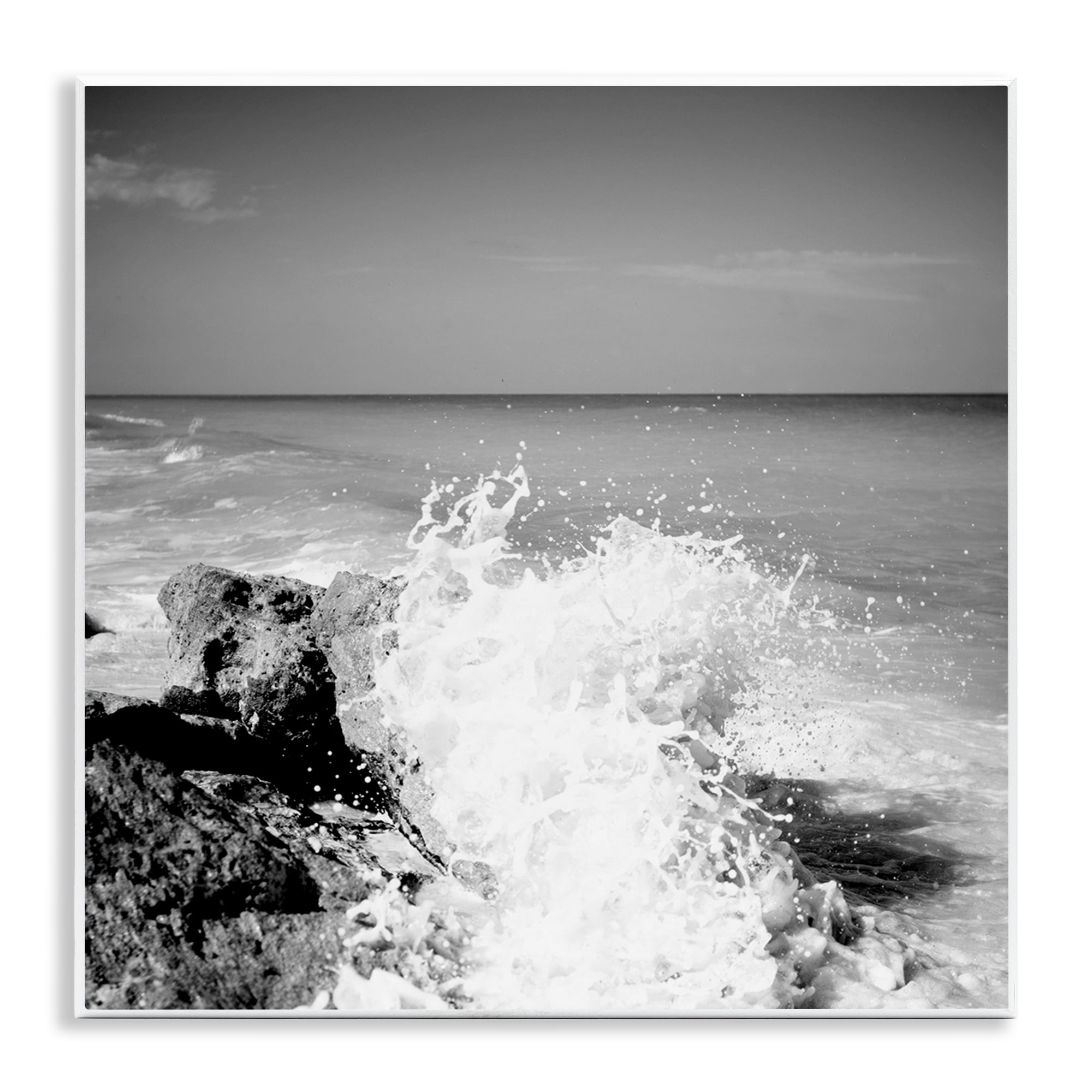 Stupell Industries Splashing Rough Waters Coastal Photography Unframed Art Print Wall Art, 12 x 12