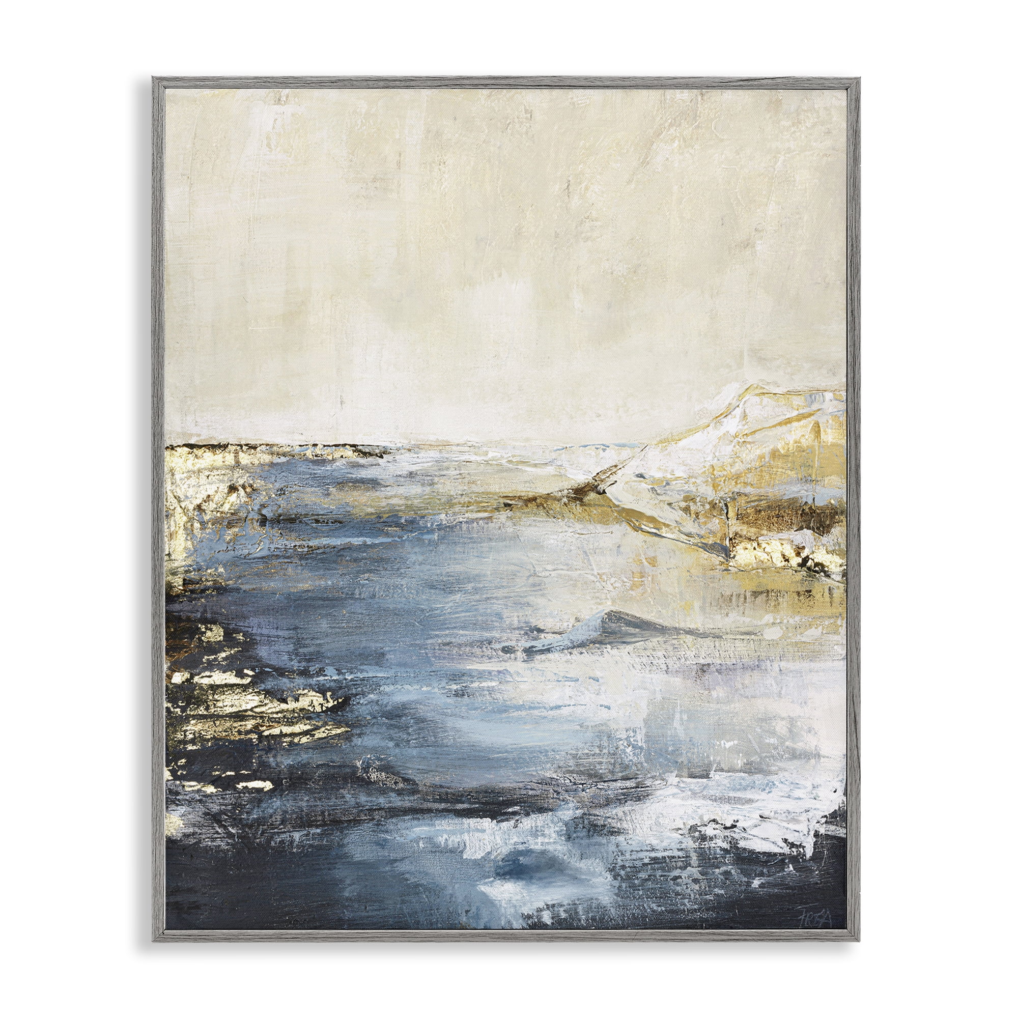 Stupell Industries Splashing Sea Spray Landscape & Nature Painting Gray Framed Art Print Wall Art, 16 x 20