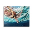 thumbnail image 1 of Stupell Industries Splashing Sea Turtle Diving Below Ocean Surface Painting Gallery Wrapped Canvas Print Wall Art, Design by Stacy Gresell, 1 of 5