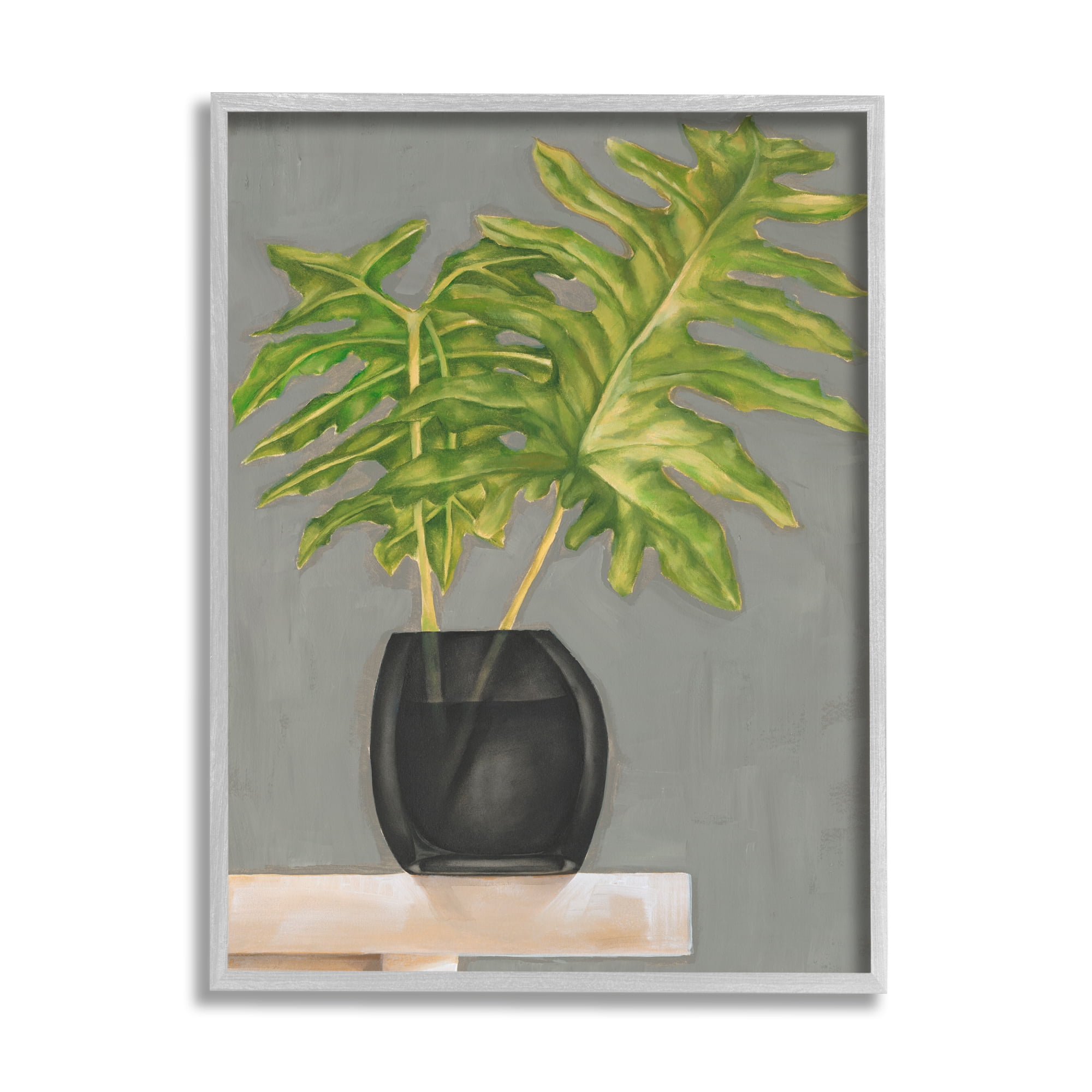 Stupell Industries Split Leaf Palm Pair in Vase Tabletop Painting, 11 x 14, Design by Jennifer Goldberger&nbsp;