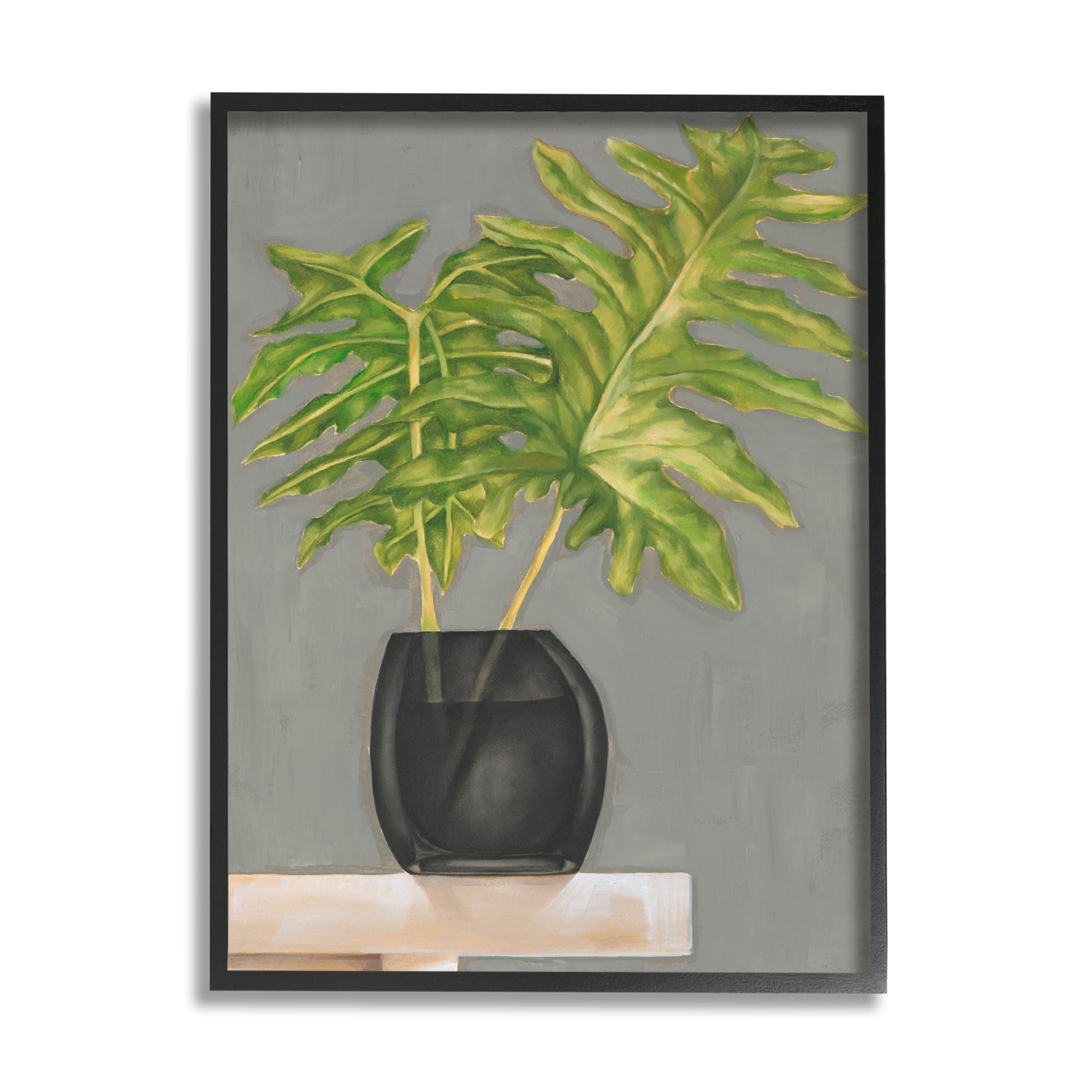 Stupell Industries Split Leaf Palm Pair in Vase Tabletop Painting, 11 x 14, Design by Jennifer GoldbergerÂ&nbsp;