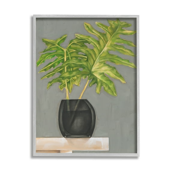 Stupell Industries Split Leaf Palm Pair in Vase Tabletop Painting, 16 x 20, Design by Jennifer Goldberger 