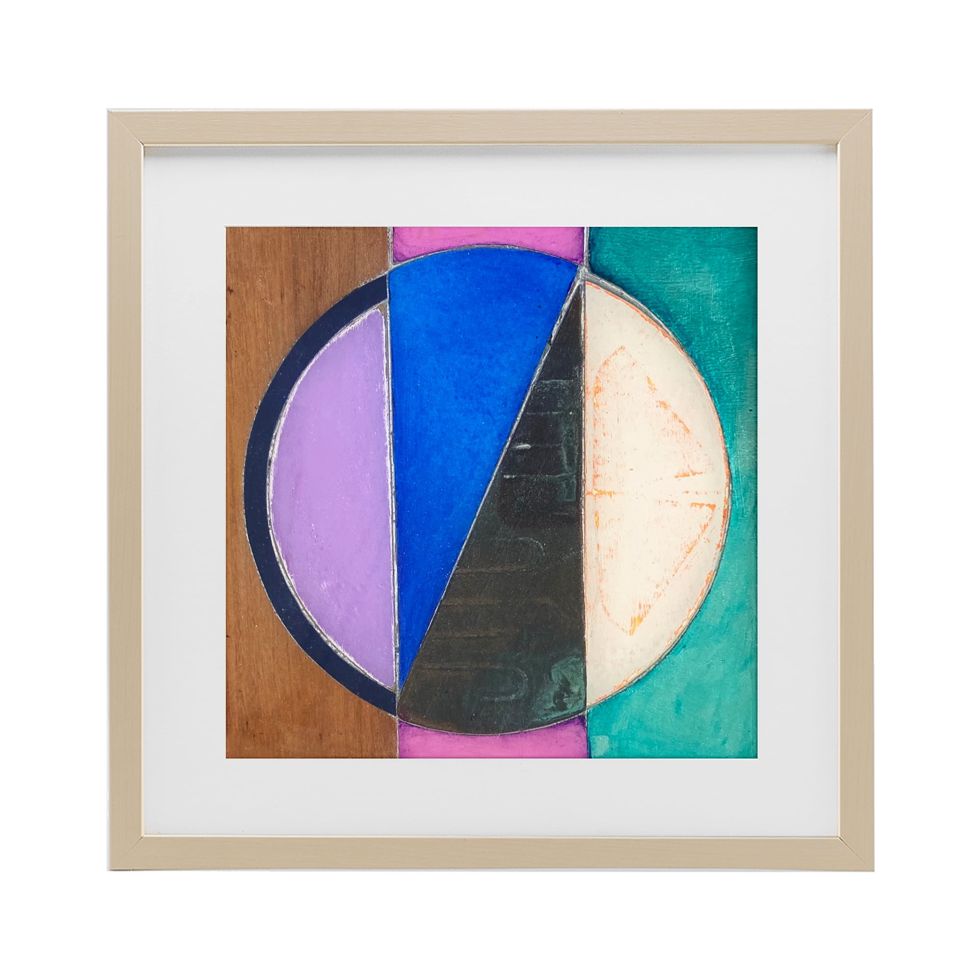 Stupell Industries Split Symmetry Circle Birch Framed Print Under Glass, design by Matthew Finger