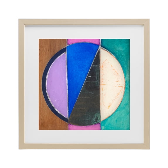 Stupell Industries Modern Split Symmetry Circle Birch Framed Print Under Glass, 16 x 16, by Matthew Finger
