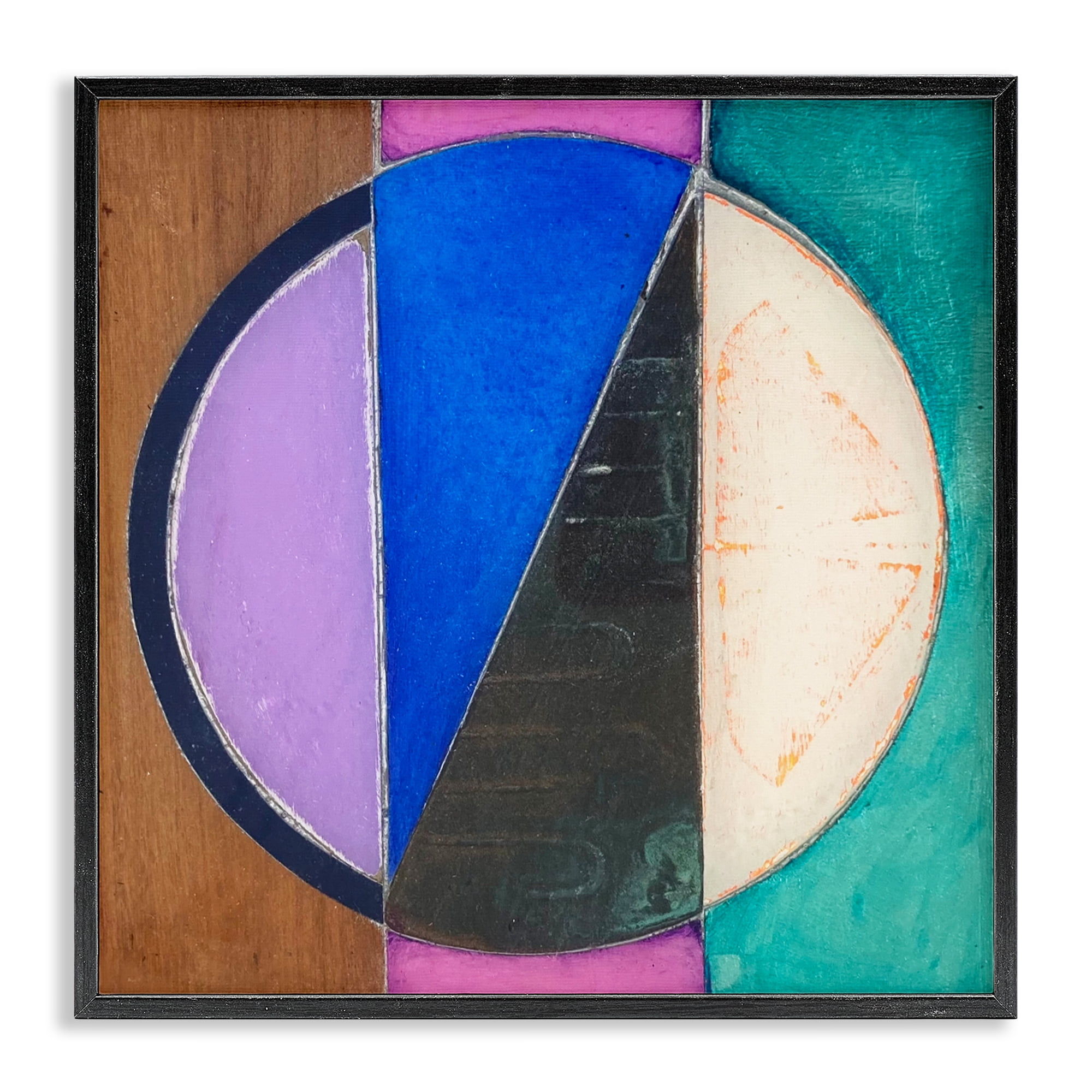 Stupell Industries Split Symmetry Circle Black Framed Giclee Art, design by Matthew Finger