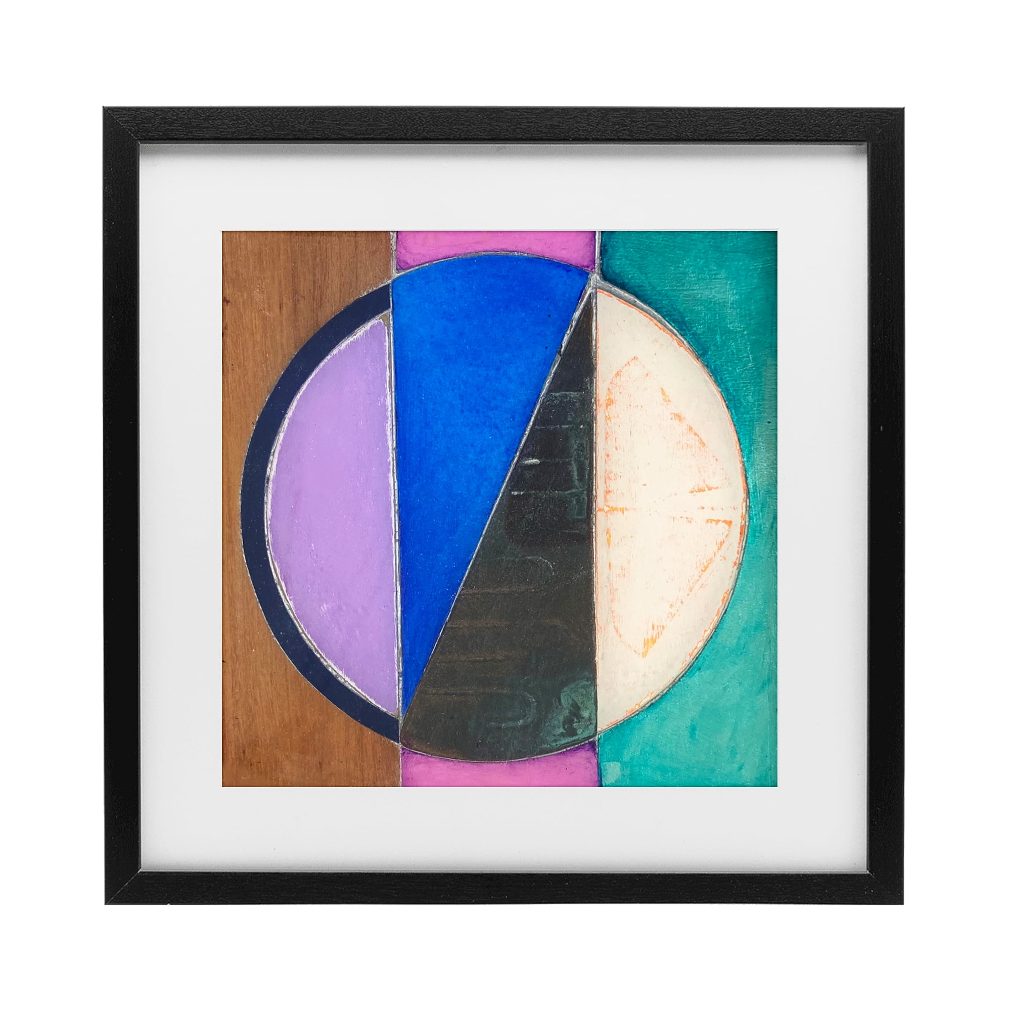 Stupell Industries Split Symmetry Circle Black Framed Print Under Glass, design by Matthew Finger