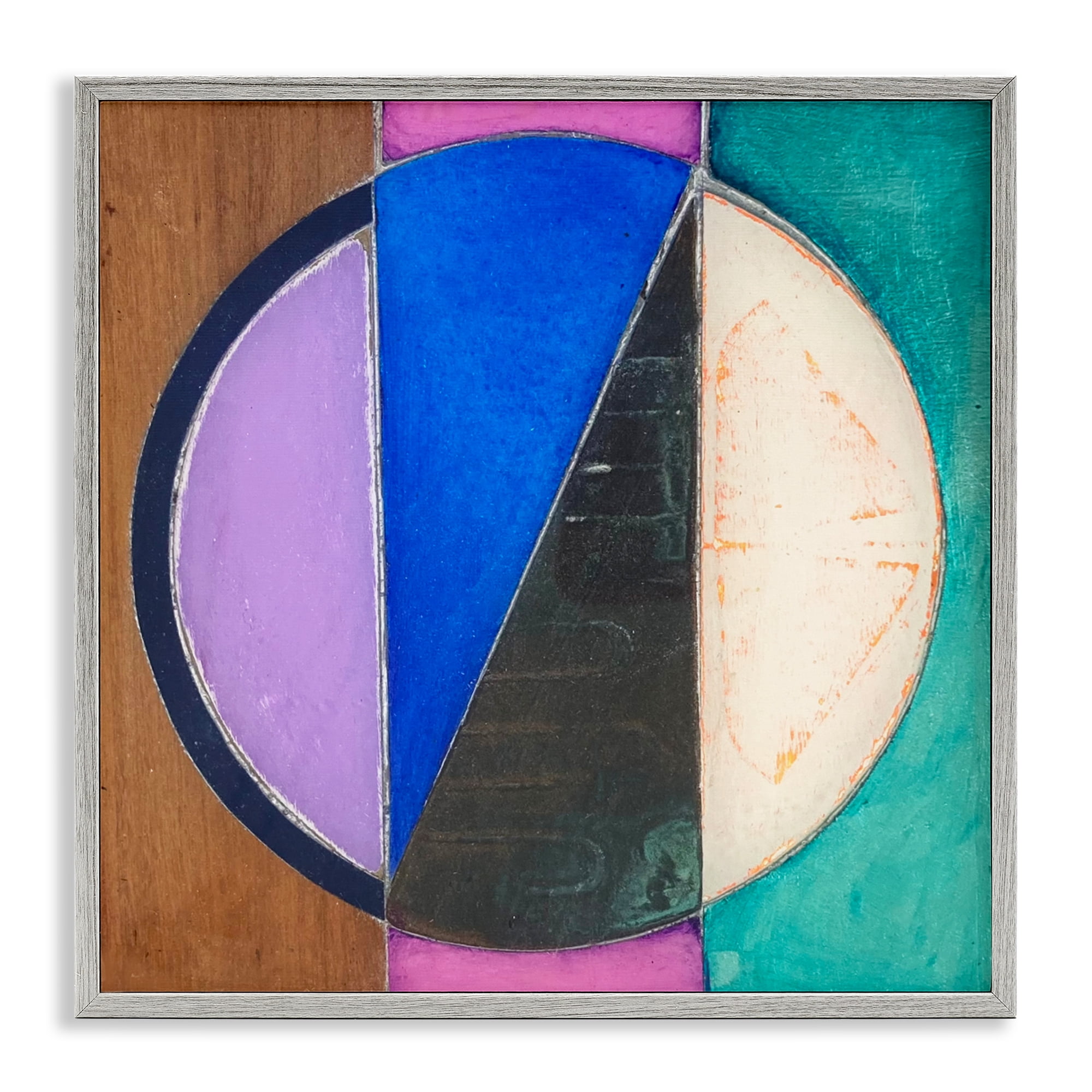 Stupell Industries Split Symmetry Circle Gray Framed Giclee Art, design by Matthew Finger