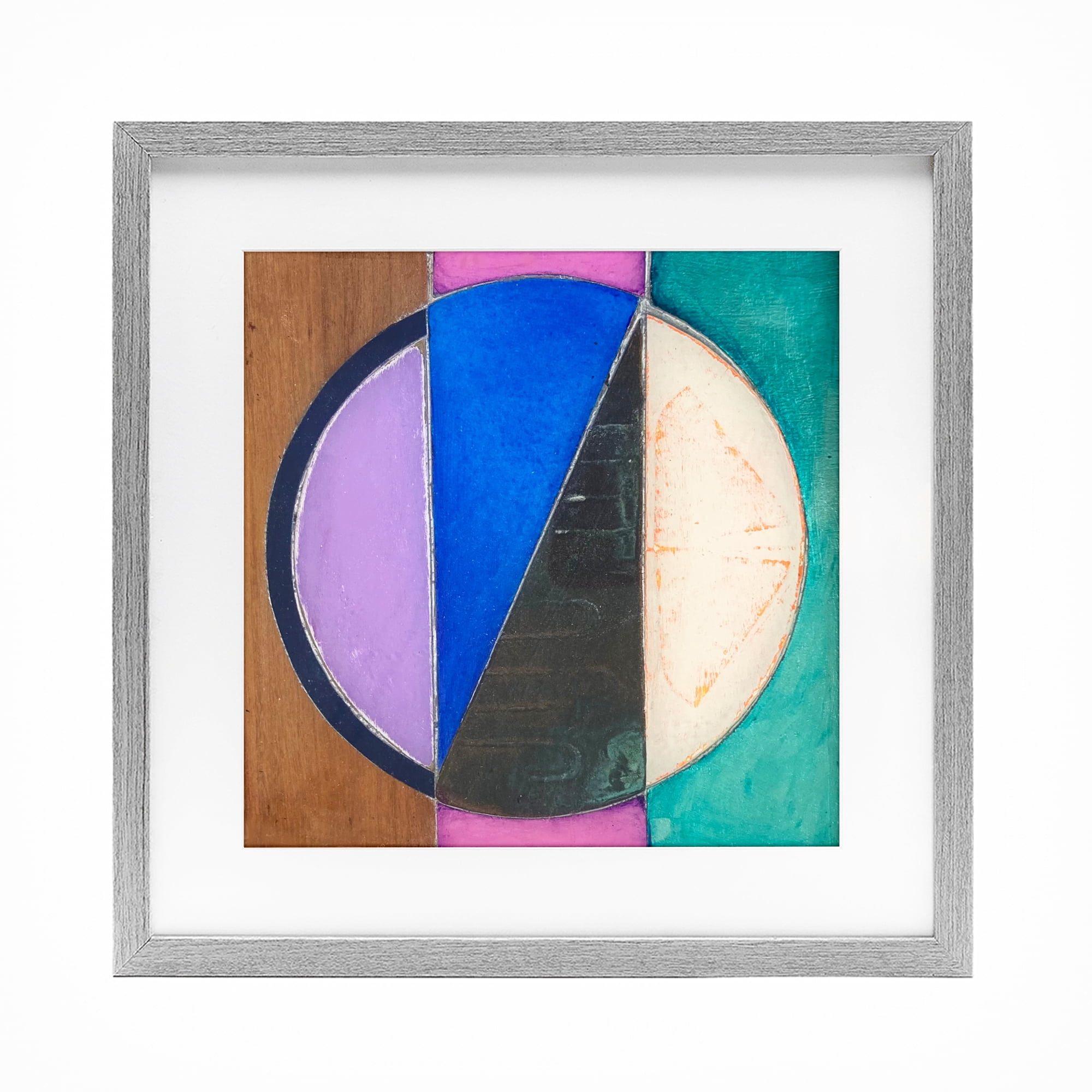 Stupell Industries Split Symmetry Circle Gray Framed Print Under Glass, design by Matthew Finger