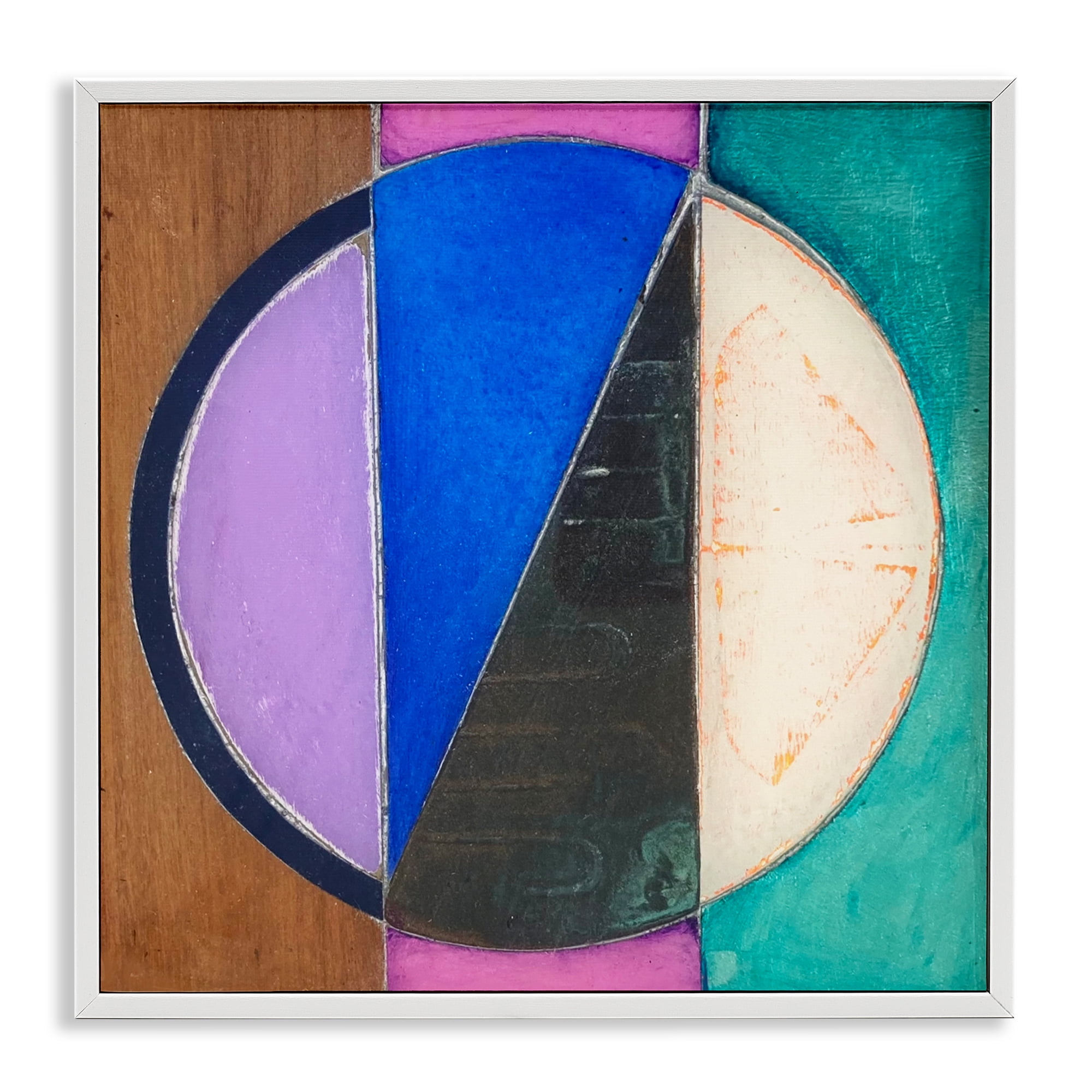 Stupell Industries Split Symmetry Circle White Framed Giclee Art, design by Matthew Finger