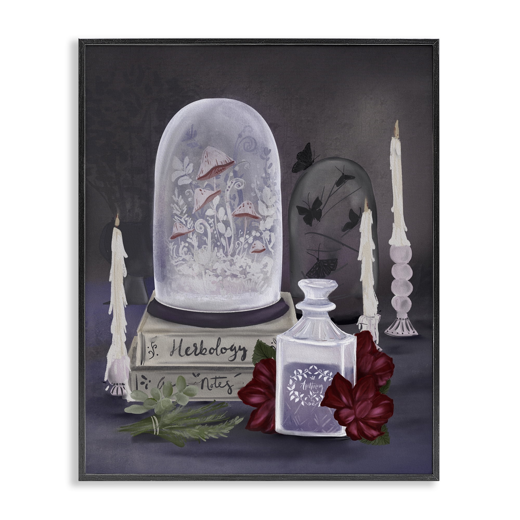 Stupell Industries Spooky Apothecary Vibes Black Framed Giclee Art, design by Adreane Fippinger