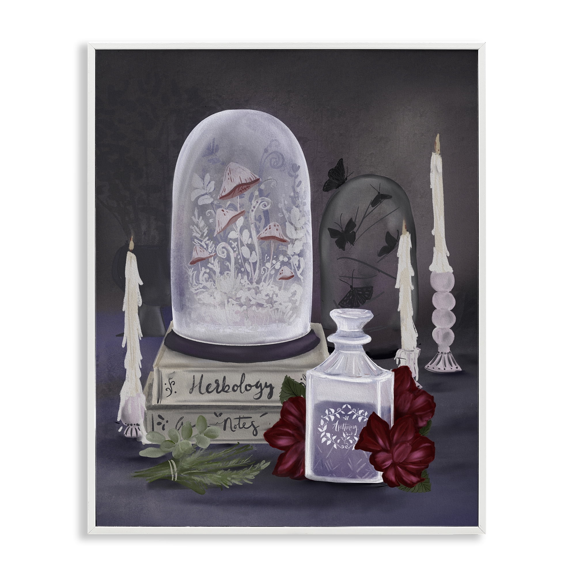 Stupell Industries Spooky Apothecary Vibes White Framed Giclee Art, design by Adreane Fippinger