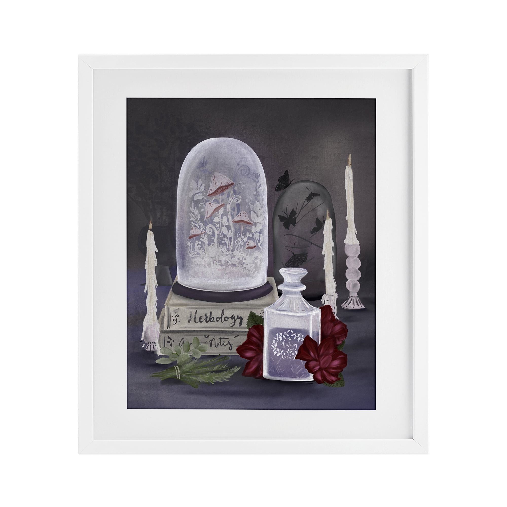 Stupell Industries Spooky Apothecary Vibes White Framed Print Under Glass, design by Adreane Fippinger