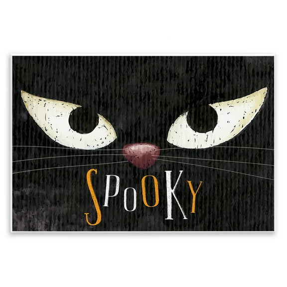 Stupell Industries Spooky Cat Eyes Animals Painting Unframed Art Print Wall Art, 15 x 10