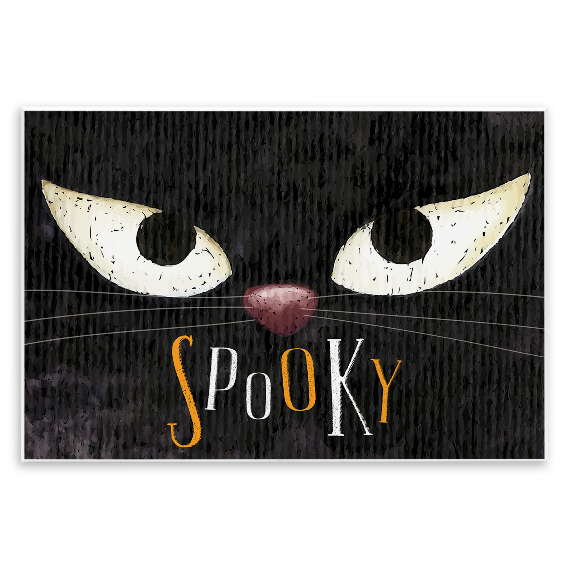 Stupell Industries Spooky Cat Eyes Animals Painting Unframed Art Print Wall Art, 19 x 13